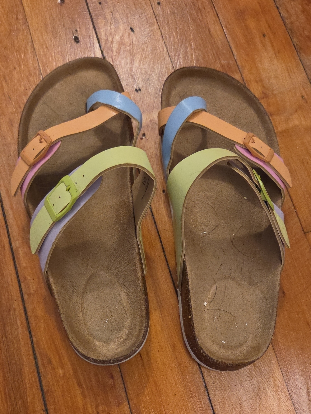 Women's Pastel Triple-Strap Comfort Sandals - Multi